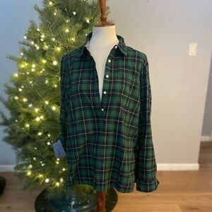 Tommy Hilfiger Green Plaid flannel Button-Up Shirt